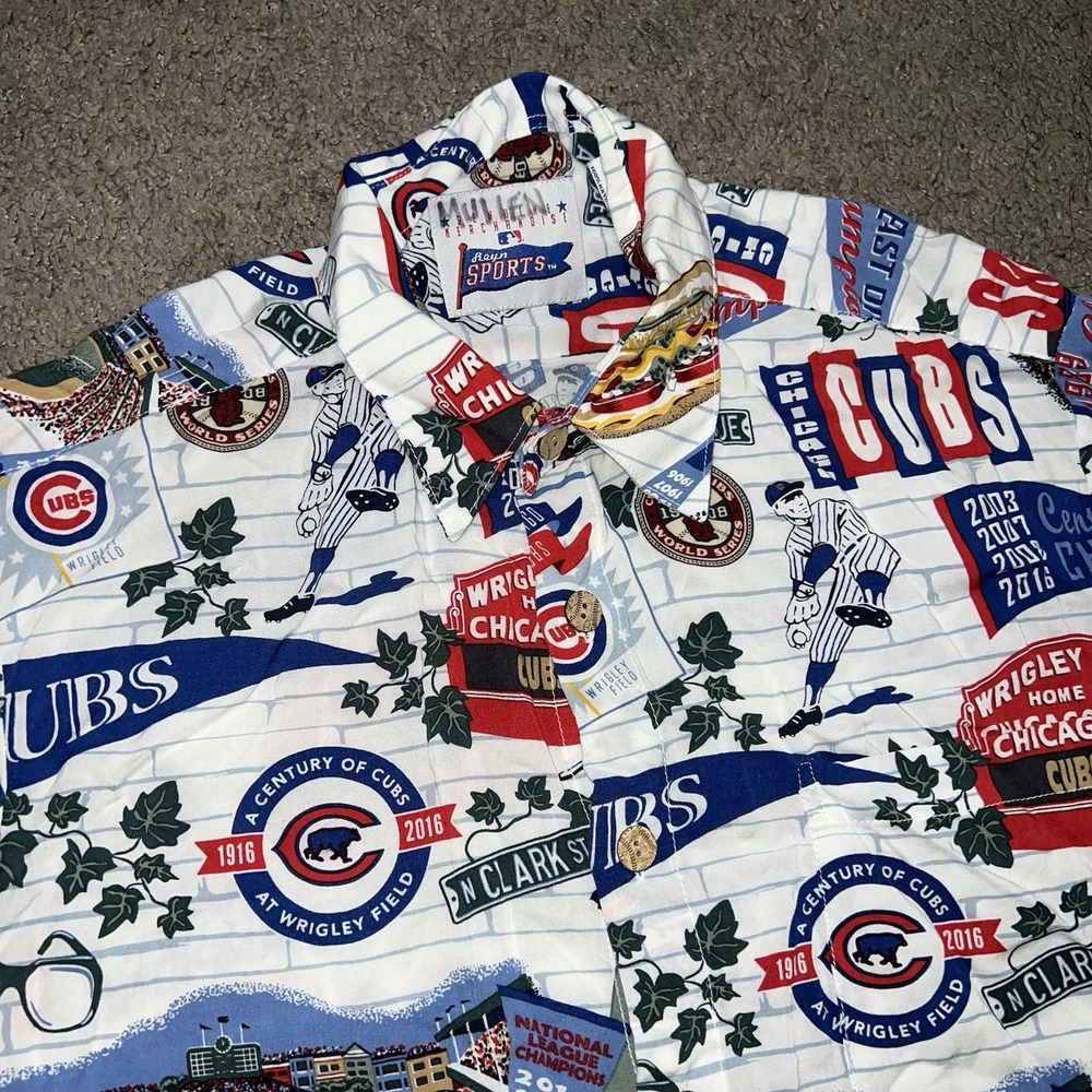 Chicago Cubs Shirt Mens M Blue Reyn Spooner Legacy Hawaiian Floral RARE MLB